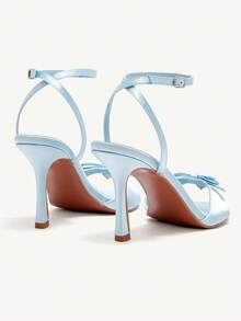 CUCCOO CHICEST Pink Sandals With Round Toe High Heel And Ankle Strap For Women - Blue - View 11