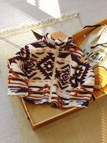 Vintaside Kids 男宝宝高领长袖时尚夹克，适合秋冬季户外度假或日常休闲购物 - 彩色 - 查看 4