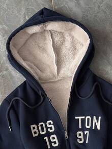 Noixe New Letter Embroidery Casual College Style Fashion Comfortable Women Jacket Hoodie