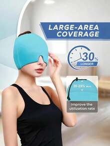 1pc Cooling Gel Ice Pack Head Cap, Cold/Hot Therapy Headache Relief, Relaxing Sleep Eye Mask, Gel Ice Pack Headache Relief Cap, Migraine Cooling Cold/Hot Compress Head Wrap - Multicolor - View 7