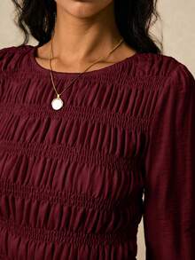 Poéselle Women's Elegant Solid Color Slim Fit Office Blouse