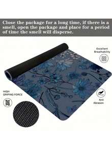 1PC Blue Flower Mouse Pad Aesthetic Design Large Desk Mat With Nature Non-SlipDesk Pad Keyboard Pad, For Work Game Office Home Woman Friend Gifts Back To School Gaming Mouse Pad - Multicolor - View 5