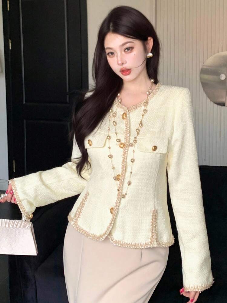 Elegant French Aristocrat Style Short Women's Jacket, High-Quality Autumn/Winter Women Coats