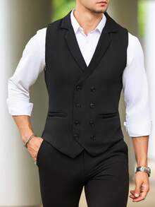 Manfinity Mode Men Double Breasted Waistcoat Without Shirt