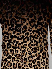 HIMLAND Men's Leopard Print Button Front Long Sleeve Casual Shirt, For Fall - Multicolor - View 4