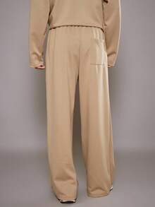 Musero Men Straight Leg Relaxed Fit Premium Bottoms Elasticated Drawstring Waistband Co-Ord Sets Pants Only Fall/SPRING SUMMER - Brown - View 5