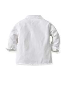 SHEIN Young Boy Bow Front Shirt - White - View 2