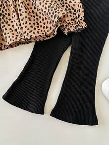 SHEIN Babygirl Cute Ditsy Floral Long Sleeve Shirt Set, Autumn/Winter - Multicolor - View 4