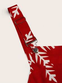 Sweetra Sexy & Elegant Red Snowflake Print A-Line Mini Dress, Versatile & Chic, Suitable For New Year & Christmas, Winter - Red - View 3