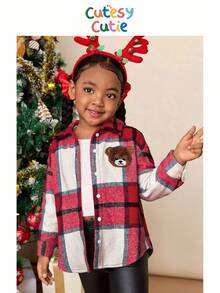 Young Girl Woven Plaid Casual Shirt - Multicolor - View 1