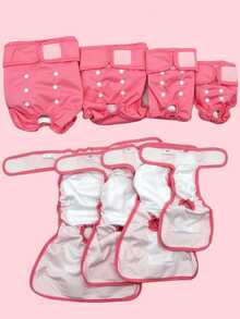 1pc Solid Color Pet Sanitary Pants For Small Medium Dogs - Hot Pink - View 3