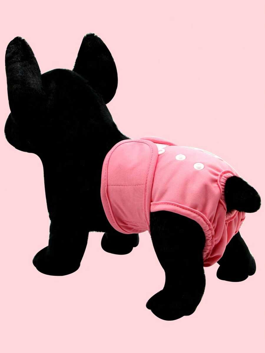 1pc Solid Color Pet Sanitary Pants For Small Medium Dogs - Hot Pink - View 1
