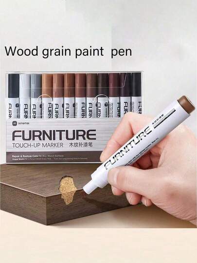 Penna ritocco per mobili a basso odore, adatta per legno e metallo, kit di riparazione di graffi multicolore per soddisfare le tue esigenze in diversi scenari. Ripara armadi, porte, divani, tavoli e sedie, armadi in legno, pavimenti, interni di auto, graffi su borse. Asciugatura rapida. (Vengono spedite casualmente nuove e vecchie versioni)