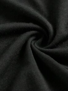 Girlism Teen Girls T-Shirt Co-Ords Solid Color Crew Neck Long Sleeve Snug Fit T-Shirt And Sweatpants Set - Black - View 6