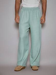 Musero 超大款亚麻裤（仅下装）春夏假期复活节 - 薄荷綠 - 查看 2