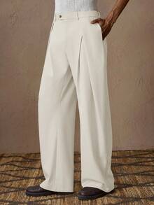 AKNOTIC Business Casual Quần Chino ống đứng lưng rút dây thoải mái cho nam, thích hợp mặc mùa hè, đi nghỉ, mặc hàng ngày, tiệc tùng, cặp đôi, quà tặng cho nam, cho mùa thu - Màu be - Xem 2