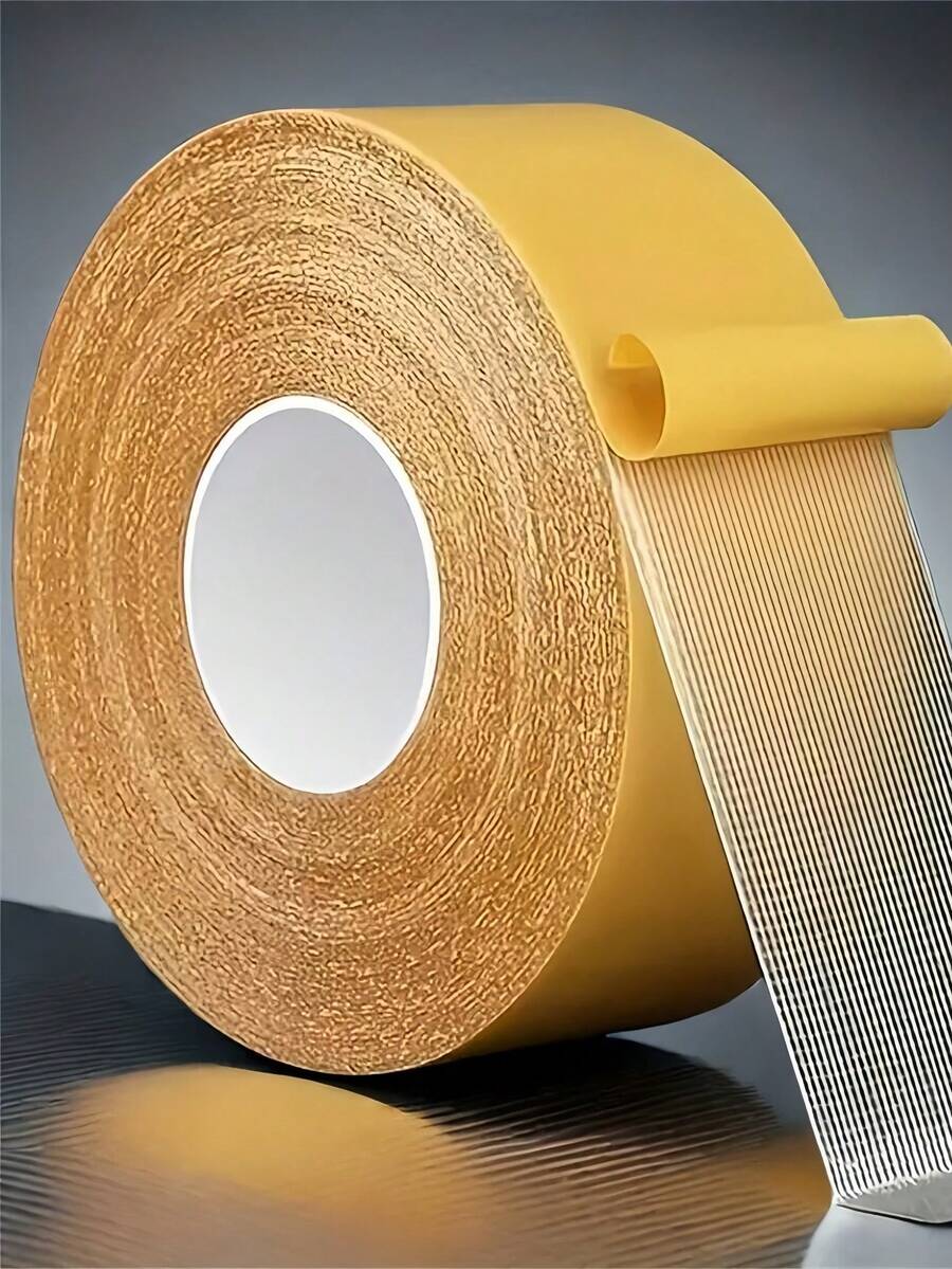 Super Strong Double-Sided Fiberglass Mesh Tape 1.18" X 787" Waterproof Transparent Adhesive For Walls Glass Fabric Wood Metal DIY Home Office School Use - Yellow - View 1