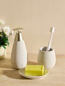 Cirelle 1 peça dispensador de sabonete de cerâmica, dispensador de sabonete líquido reutilizável, criativo e retrô, perfeito para decoração de cozinha e banheiro - Multicolorido - Ver 1