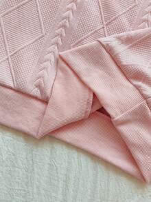 Vintaside Kids Mädchen Sweatkleid Tween mit rosa diamantförmigem Jacquard-Rundhalsausschnitt in Knielänge, geeignet für tägliches Einkaufen, gemütliches Fernsehen zu Hause, Nachmittagstee mit besten Freunden und Teilnahme an gemütlichen Familientreffen.