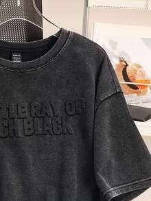 SHEIN EZwear Áo thun nữ dệt kim màu đen cỡ lớn có giặt axit - Nhiều màu - Xem 6