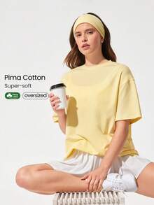 GLOWMODE 比马棉男女款短袖圆领超大T恤日常休闲春夏