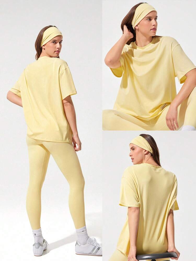 Pima Cotton Unisex Krótki rękaw Okrągły dekolt Luźna koszulka Codzienna Casual Wiosna Lato