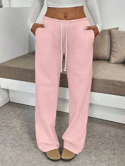 Flirla Tall Women's High-Waisted Wide Leg Pants, Low Waist Drawstring Elastic Waist Casual Loose Comfortable Trousers, Flattering And Slimming, Suitable For Outdoor Wear