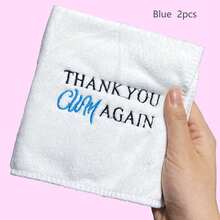 SHEIN Valentine's Day Gifts: Fun Absorbent Towels For Your Husband Or Boyfriend. Romantic Embroidered Handkerchiefs For Your Couple. Valentine's Day, Wedding And Anniversary Gifts: Soft Absorbent Towels, 11.81*11.8 In Handkerchiefs, 1 Or 2 In A 5-Piece Set