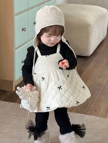 DAZY 婴幼儿女童蝴蝶结刺绣韩版无袖连衣裙