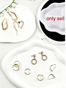 1 pieza Molde de silicona ovalado asimétrico, molde de resina cristalina, superficie espejada, bandeja en forma de nube asimétrica, molde de silicona, decoración del hogar, de vuelta a la escuela.