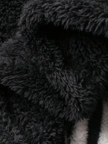 DAZY Men's Thermal Lined Black Top And Striped Pants Pajama Set, Autumn/Winter, Fall Clothes, Fluffy, Cozy