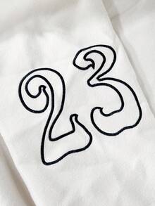 INAWLY 女式复古休闲学院风字母数字刺绣棒球夹克 - 白色 - 查看 5