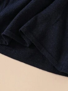 SHEIN 女童手工蝴蝶结针织连衣裙，可爱简约，秋冬新品，女童公主风长袖连衣裙，百搭可爱，适合返校日穿 - 寶藍色 - 查看 8