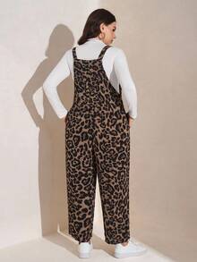 Comfylo Hơn In hoa Báo Tổng thể Jumpsuit Without Tee - màu nâu - Xem 2