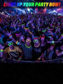 50/100 قطعة من عصي الإضاءة الفلورسنتية لحفلات - أساور مضيئة، كرات زهور مضيئة، وأساور فراشات للحفلات النيون والحفلات الموسيقية والمهرجانات والأحداث الليلية