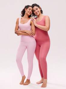 LUVLETTE Women's Thermal Underwear Ultra-Soft Base Layer Cold Weather Warm Winter PJ Set Round-Neck Innerwear Vest And Long Bottoms -Pink Lightweight And Warm Set Pajama Sets