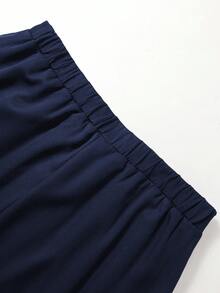 GlowEve CURVE 大码女式优雅宽松A字裙，褶皱设计 - 藏蓝色 - 查看 7