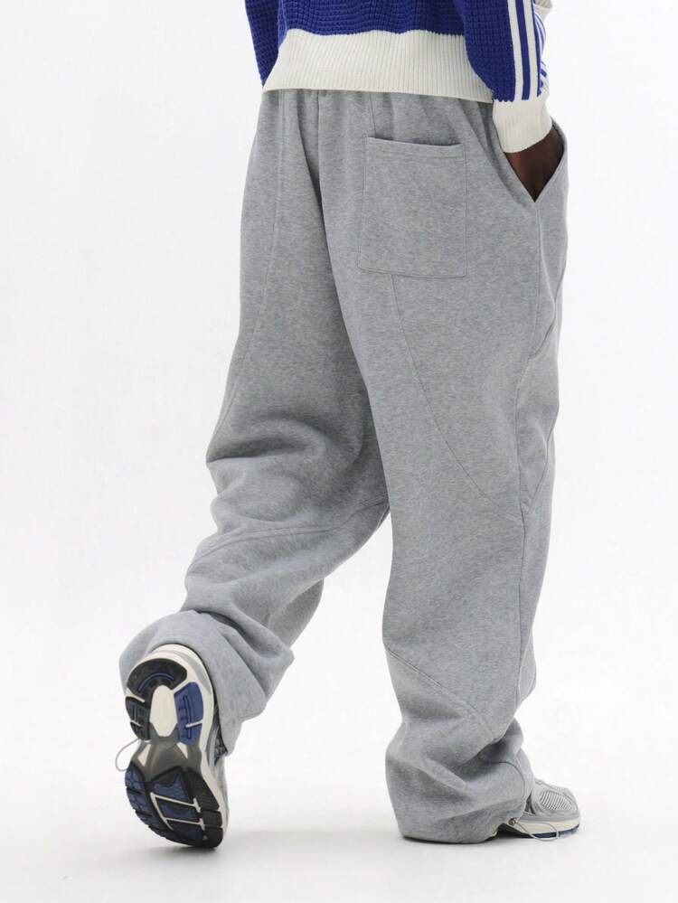 Wide Leg Fleece Sweatpants With Side Pockets