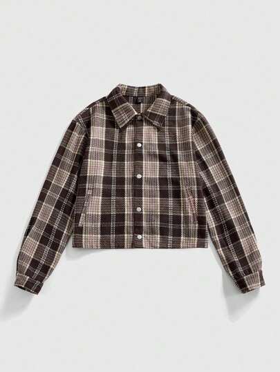 Street Life Men's Casual Plaid Single-Breasted Jacket, Autumn/Winter