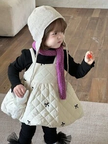 DAZY 婴幼儿女童蝴蝶结刺绣韩版无袖连衣裙