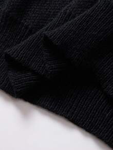 Manfinity CasualKnits Men's Casual Fashionable Street Skull Hand Pattern Dropped Shoulder Loose Pullover Sweater, Autumn/Winter Men S Sweater Black Graphic Jacket Skeleton Sweater Male Sweater Graphic Men Long Sleeve Knit - Black - View 7