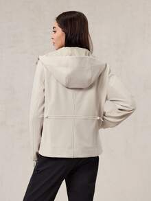 OutZeal Women Fleece Lined Zip Pocket Outdoor Shell Jacket Hiking Camping Fall Winter - Apricot - View 9