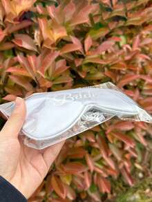 1PC Silver "Bride" Eye Mask For Wedding Parties – Embroidered Logo Style, Made Of Soft Polyester Satin; Silver Eye Mask, Suitable For Nap & Light-Blocking Sleep Use - Silver - View 7