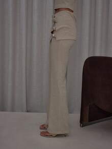MUSERA Chân váy xếp lớp với chi tiết khóa cài, quần legging ôm sát, kiểu dáng dễ thương, thanh lịch, thường ngày, gợi cảm, phong cách đường phố, thích hợp đi chơi, mùa thu, màu kẹo bơ cứng, dự tiệc, mùa hè. - Màu Khaki - Xem 3