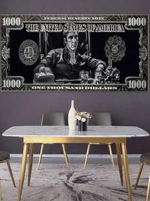 1幅经典电影角色金钱主题帆布墙画，艺术帆布印刷海报，适用于浴室、卧室、办公室、客厅墙面装饰，家居装饰，创意礼品，无框 - 彩色 - 查看 8