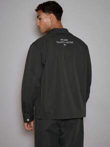 Musero Long Sleeve Button Through Premium Jacket Only Fall/SPRING SUMMER - Navy Blue - View 3