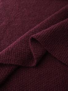 Manfinity CityGents 男士简约纯色流苏针织披肩，秋冬款 - 酒紅色 - 查看 7