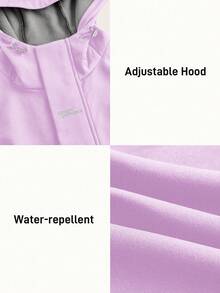 In My Nature 女士字母印花长袖连帽户外雨衣外套 - 淡紫色 - 查看 11