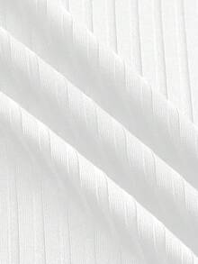 SHEIN EZwear 3 件套女士休闲圆领修身长袖 T 恤套装，适合秋冬季 - 白色 - 查看 9