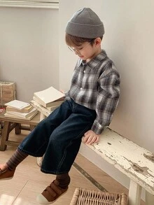 DAZY Young Boys Dark Wash Straight Leg Denim Jeans Long Pants, Autumn